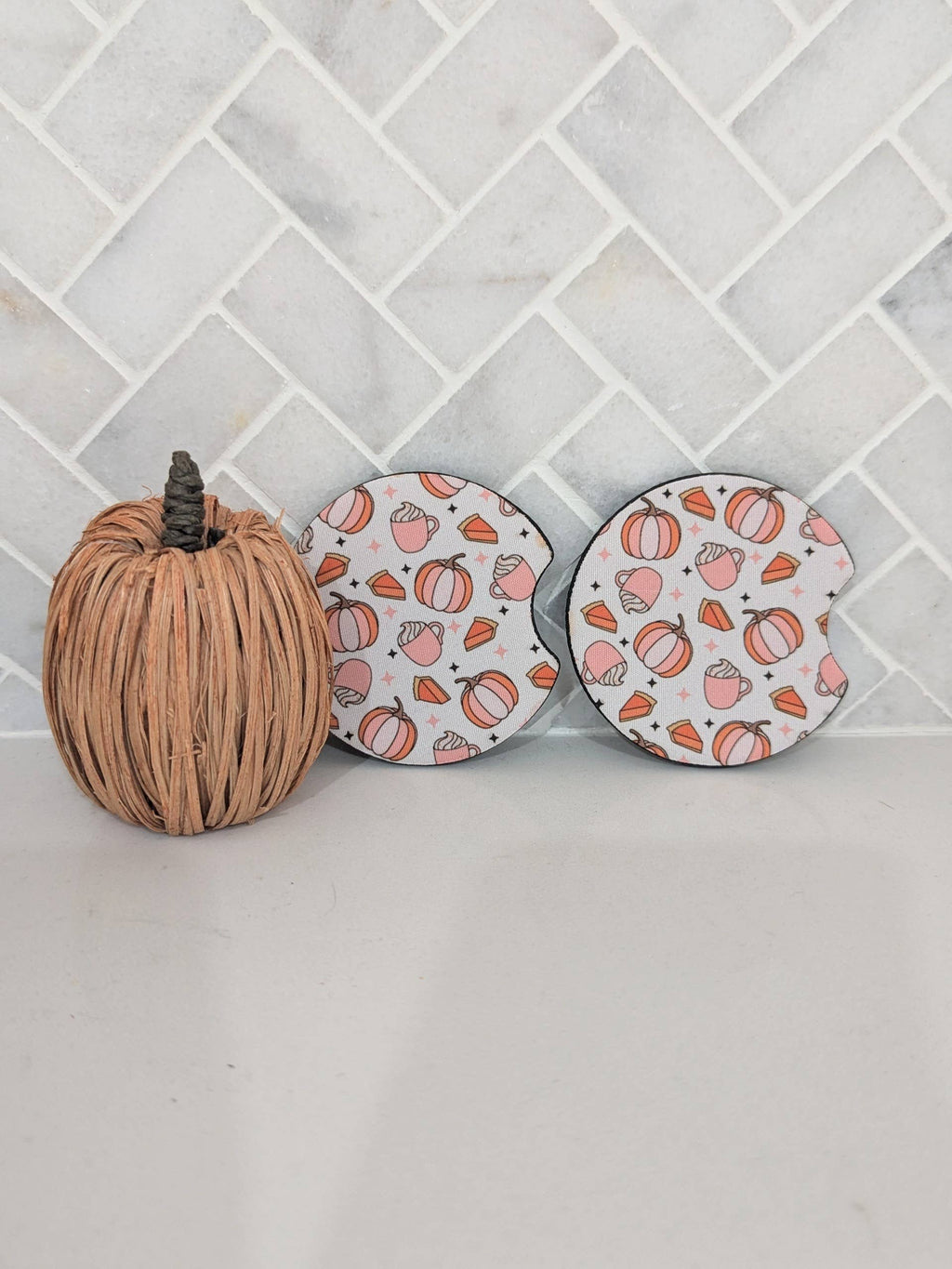 Pumpkin Spice Car Coasters