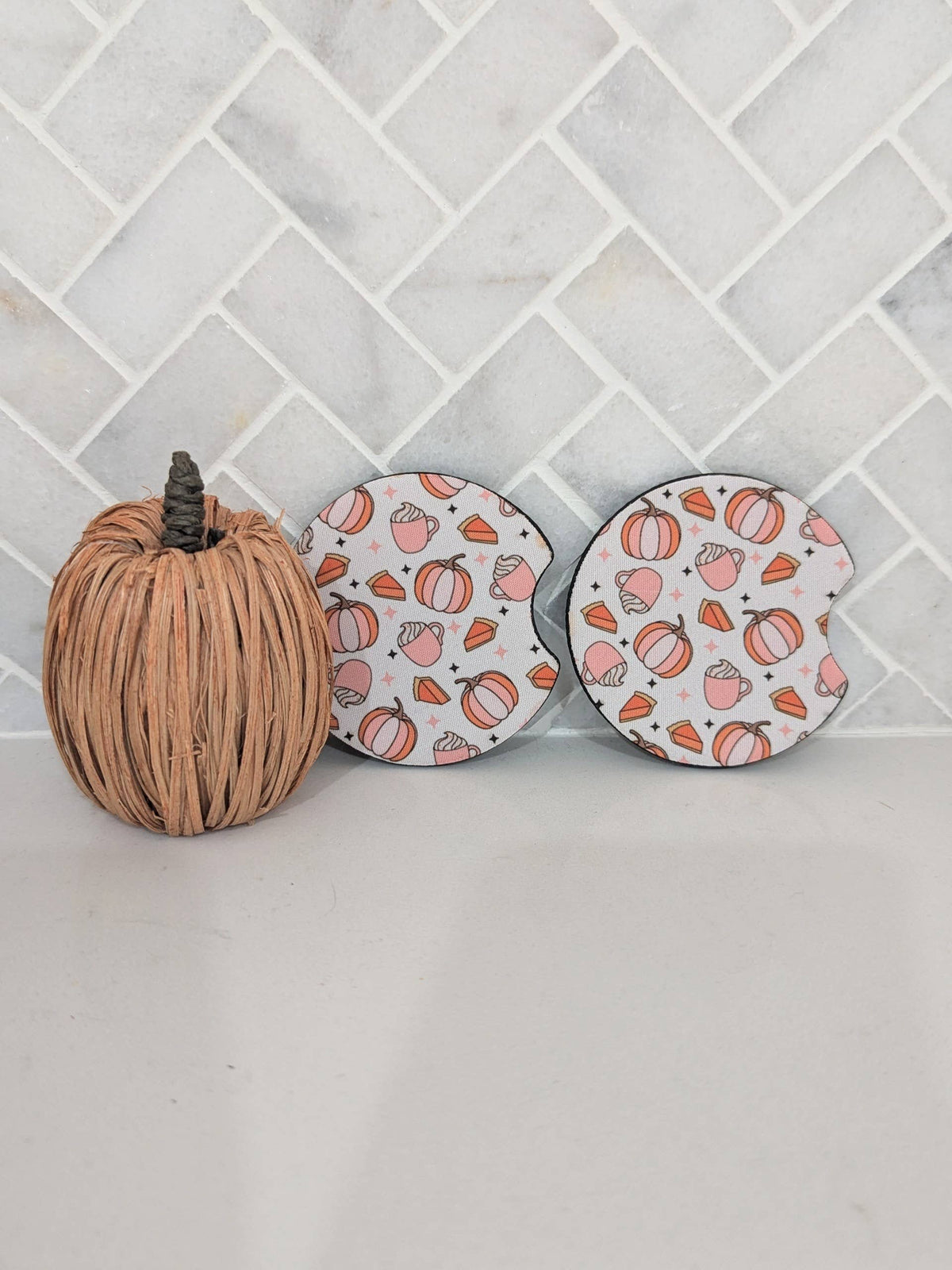Pumpkin Spice Car Coasters