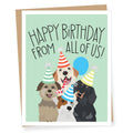 Four Dogs Birthday Greeting Card