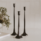 Cast Iron Taper Candle Holders (Set of 3)