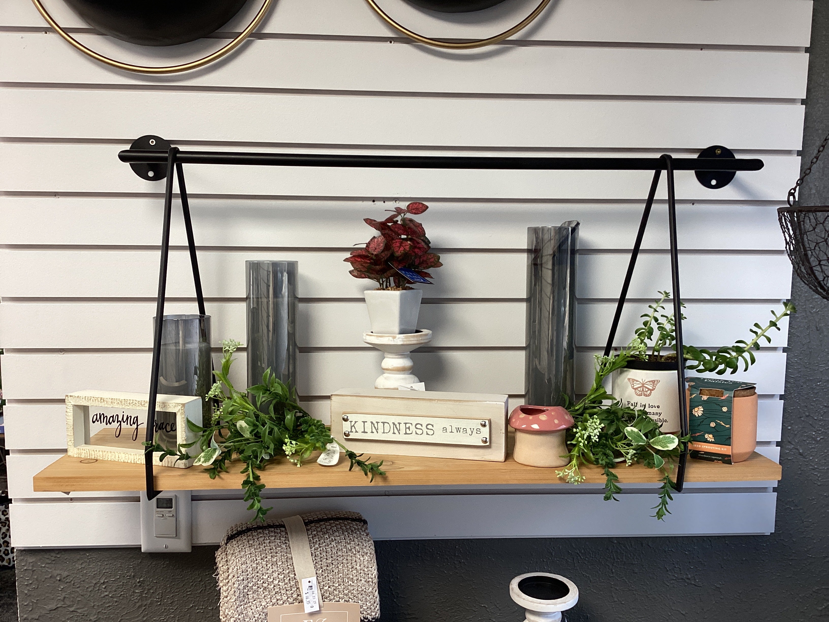 Rectangle Wood Hanging Shelf
