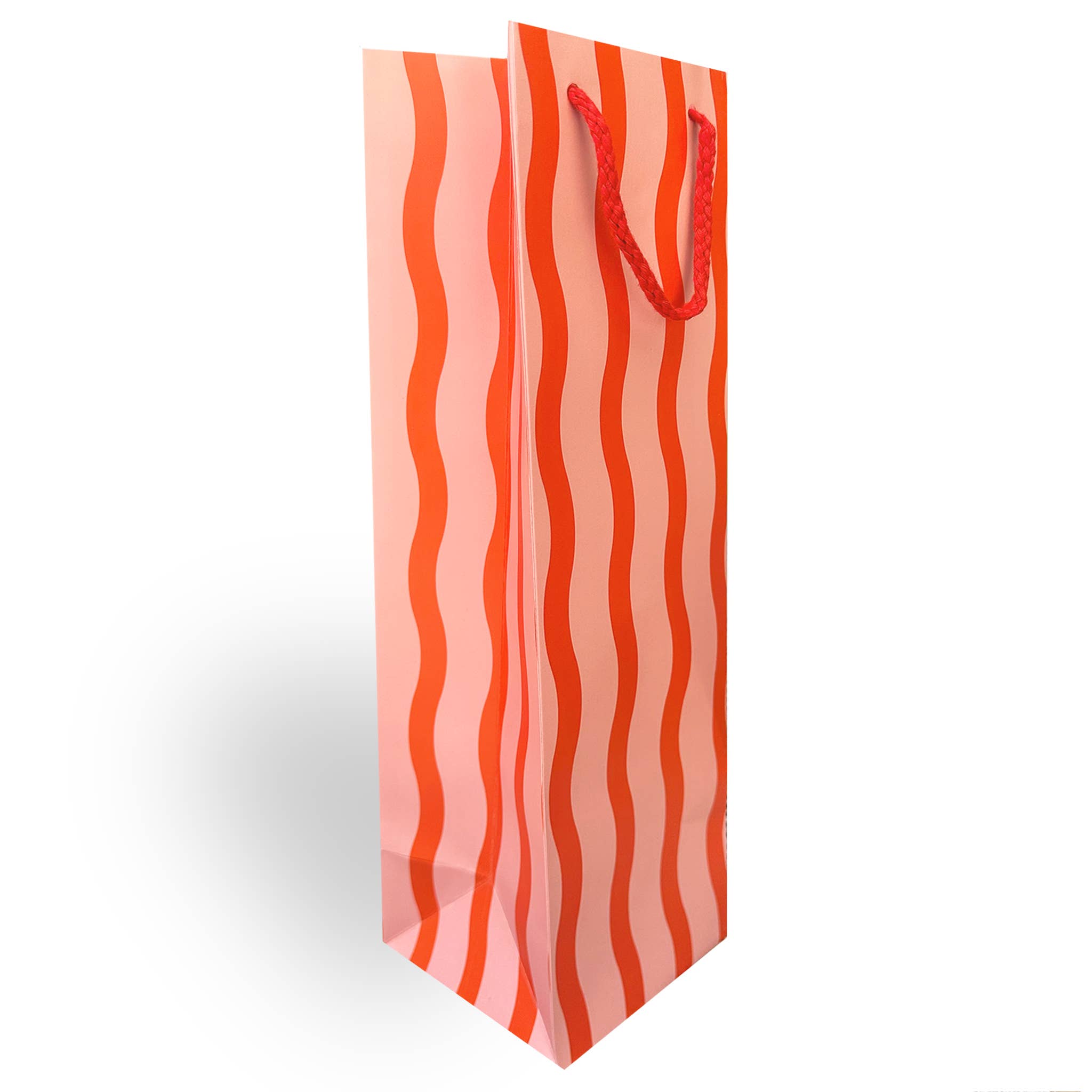 Tangy Red Fussy Stripe Wine Gift Bag