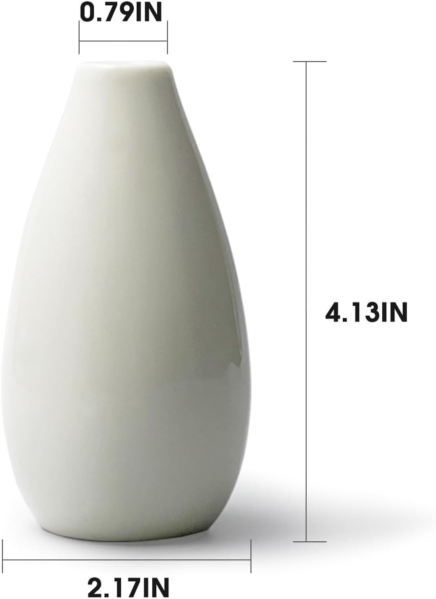 White Skinny Ceramic Bud Vases