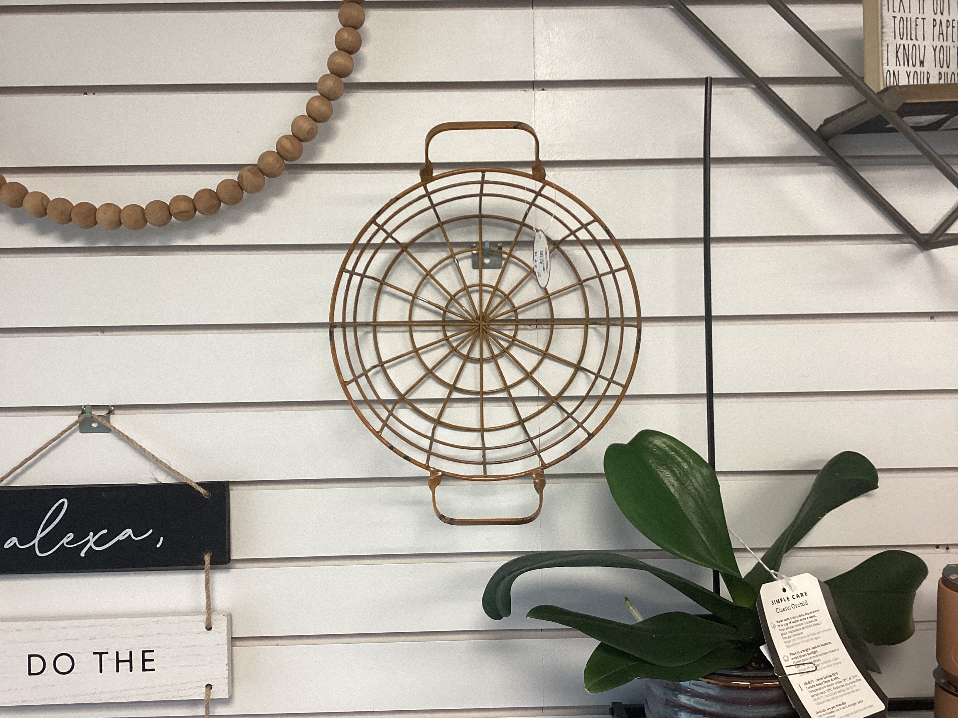 Round Metal Basket Wall Decor