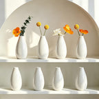 White Skinny Ceramic Bud Vases