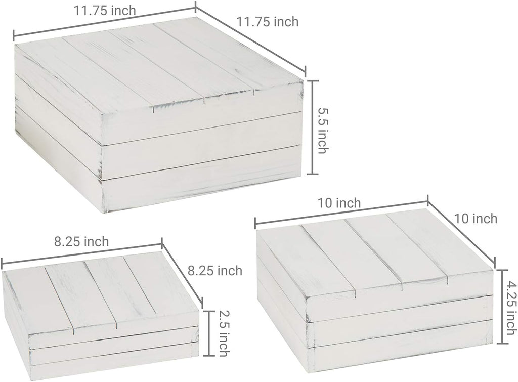 White Wood Dessert/Snack Display Risers Set