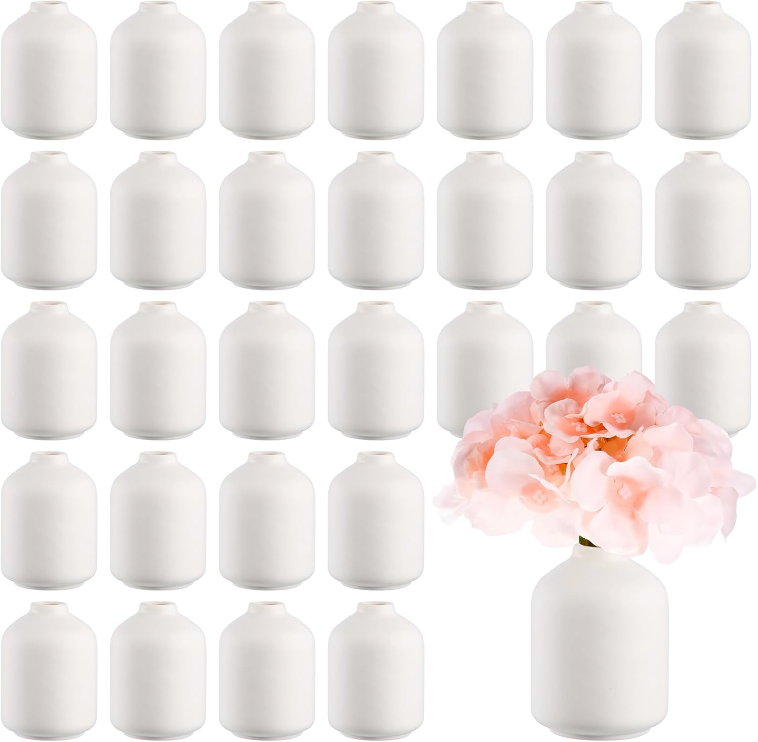 White Ceramic Bud Vases