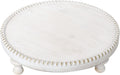 Rustic White Wood Round Cake Stand