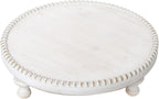 Rustic White Wood Round Cake Stand