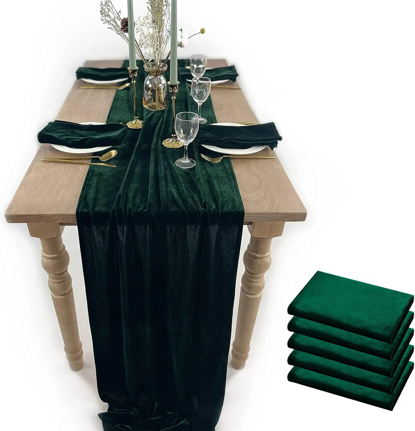 Emerald Velvet Table Runner