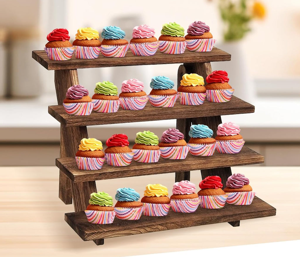 Wood 4 Step Display Risers