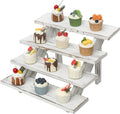 White Wood 4 Step Display Risers