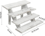 White Wood 4 Step Display Risers