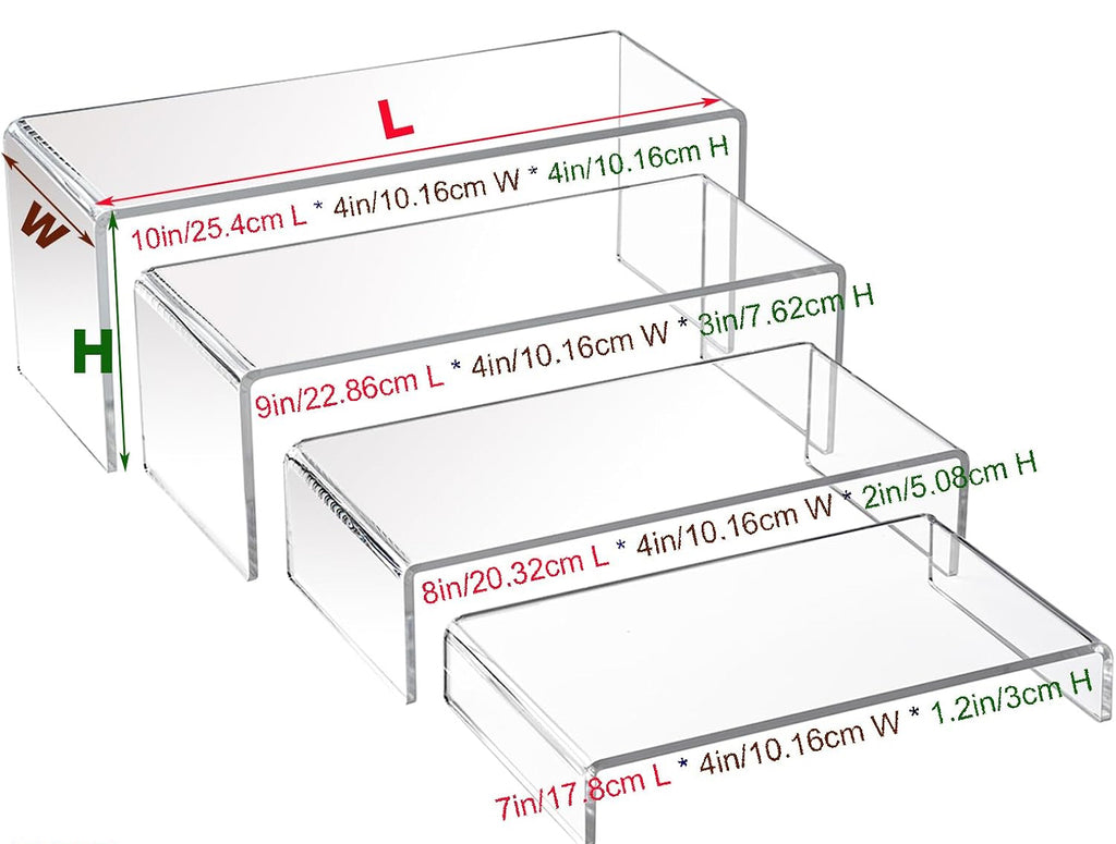 Clear Acrylic Display Risers (Set of 4)