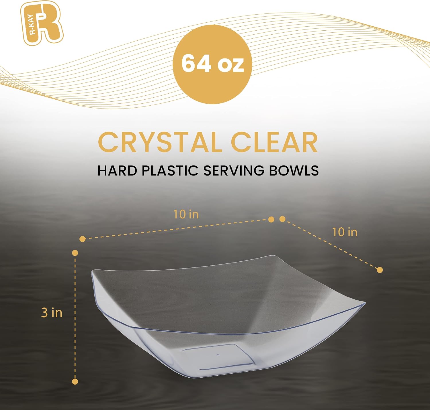 64oz Square Acrylic Serving Bowls