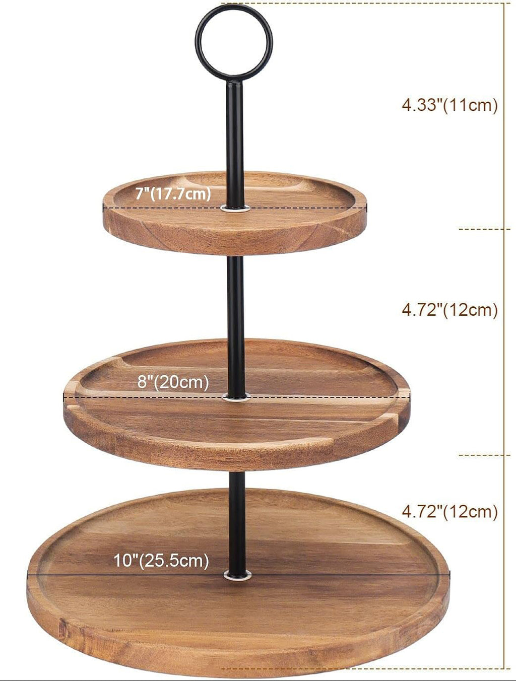 Wood Circle 3 Tiered Stand