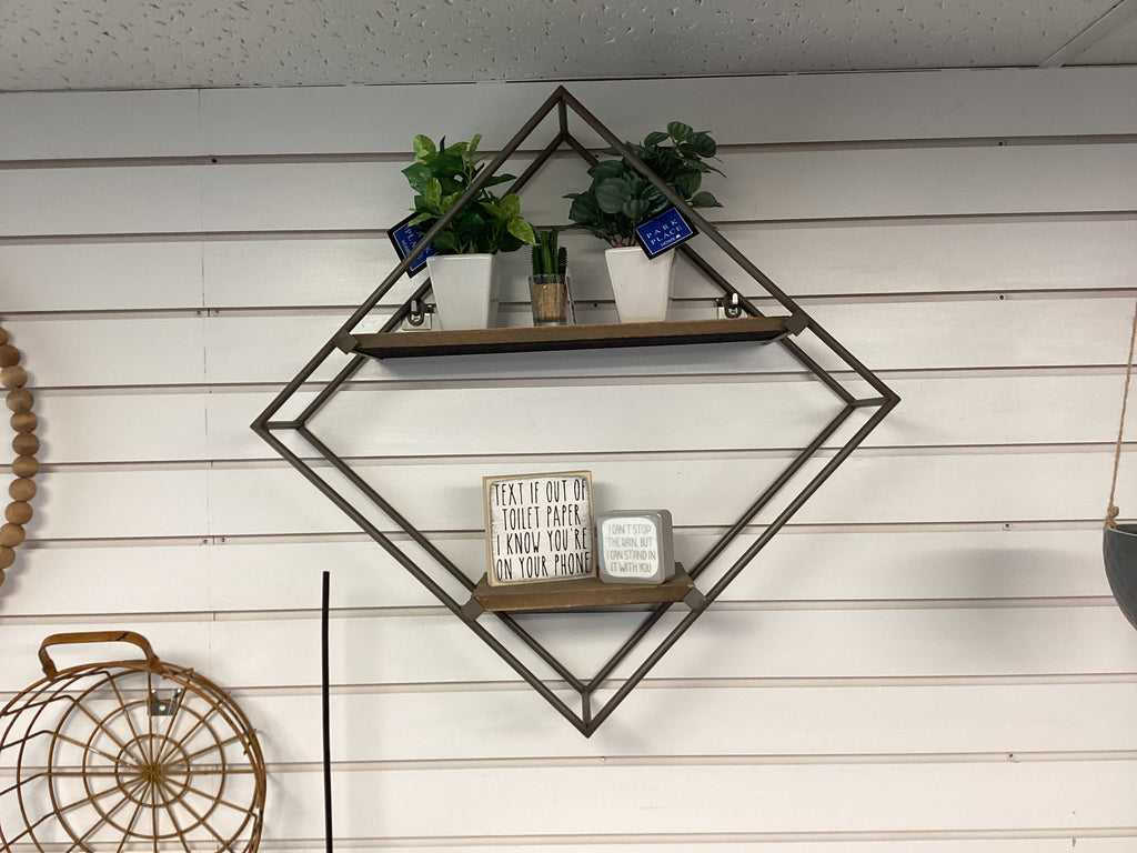 Square Grey/Wood Shelf