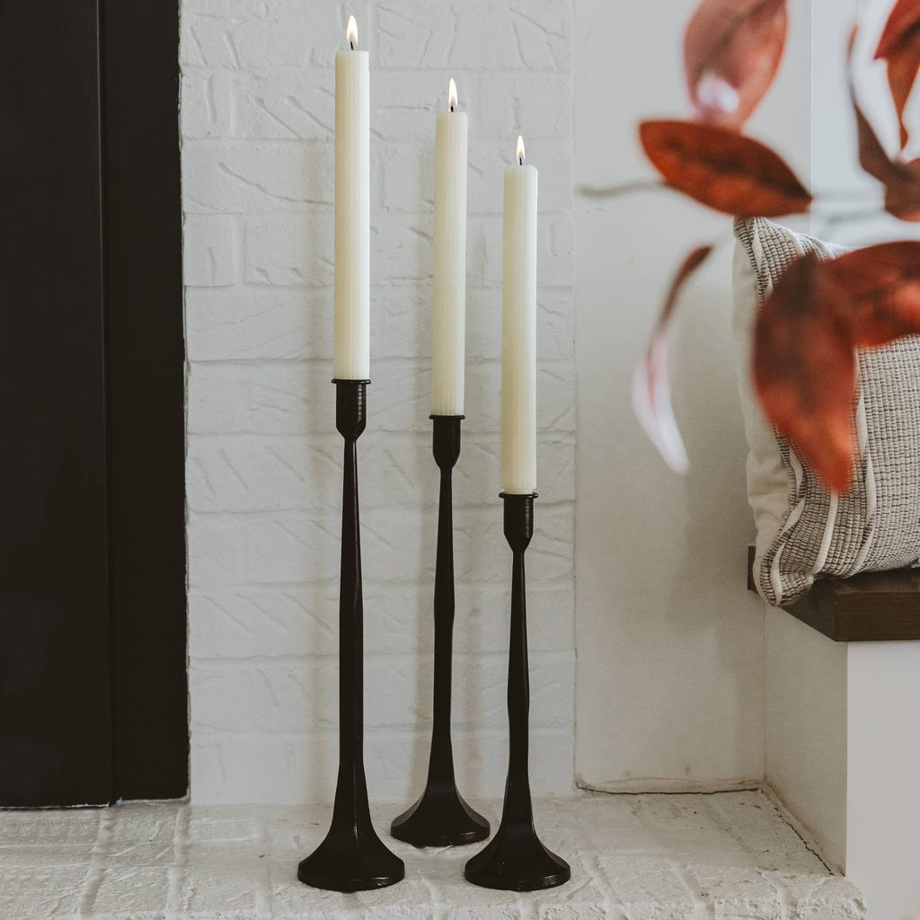 Cast Iron Taper Candle Holders (Set of 3)