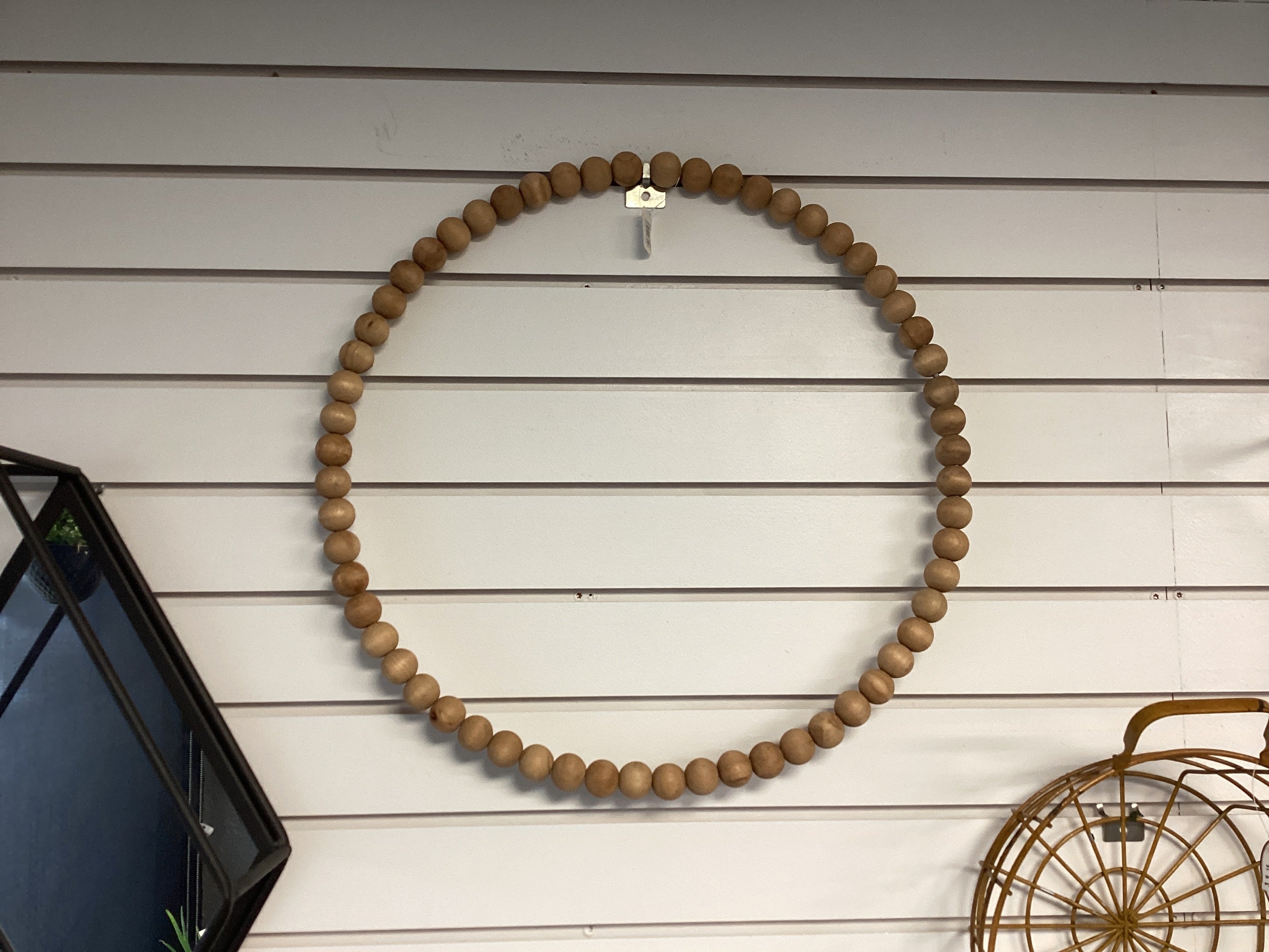 Circle Wood Beaded Wall Decor