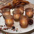 Amber Ribbed Votives