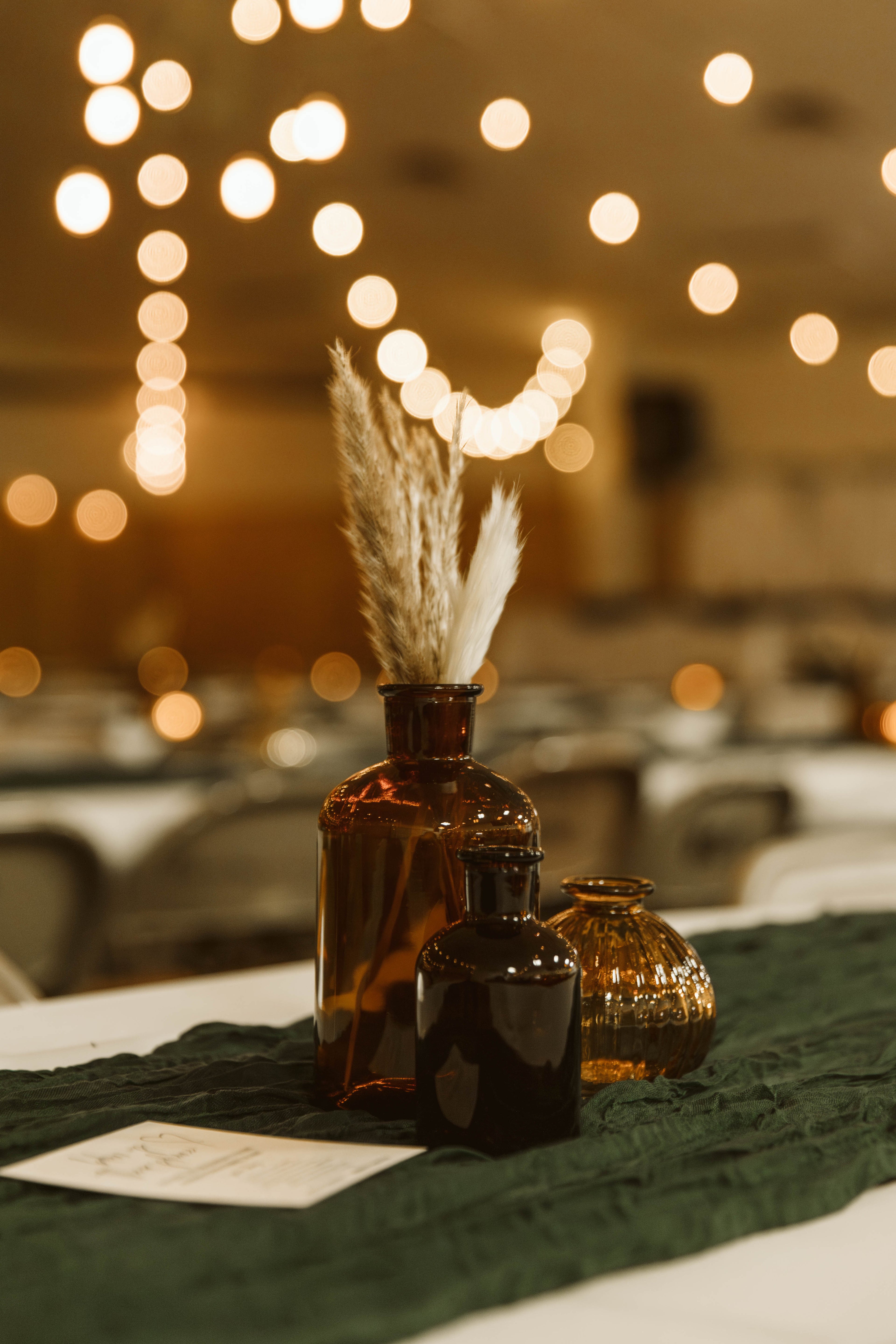 Dark Amber Glass Bottle Vases