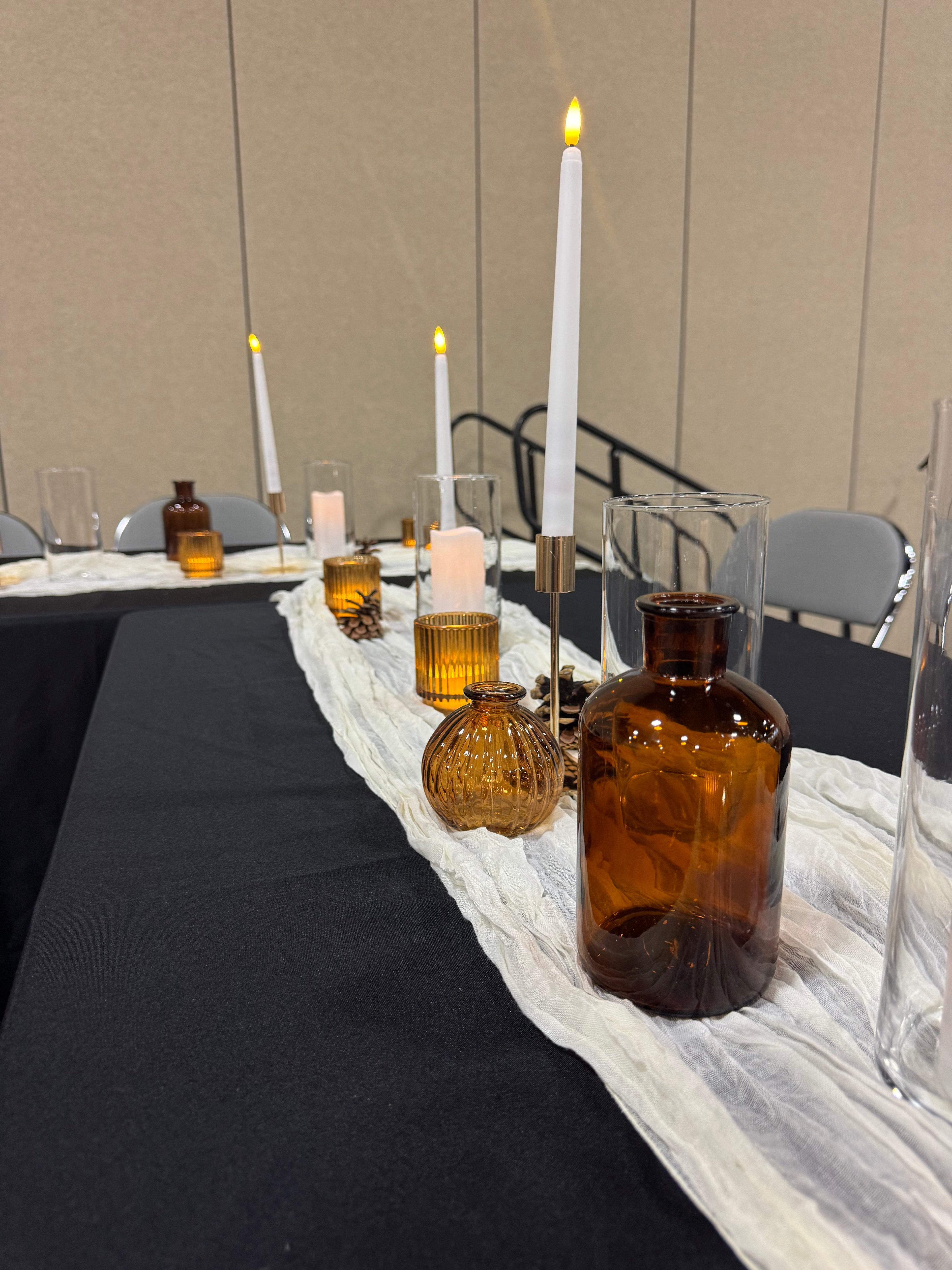 Dark Amber Glass Bottle Vases