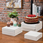 White Wood Dessert/Snack Display Risers Set