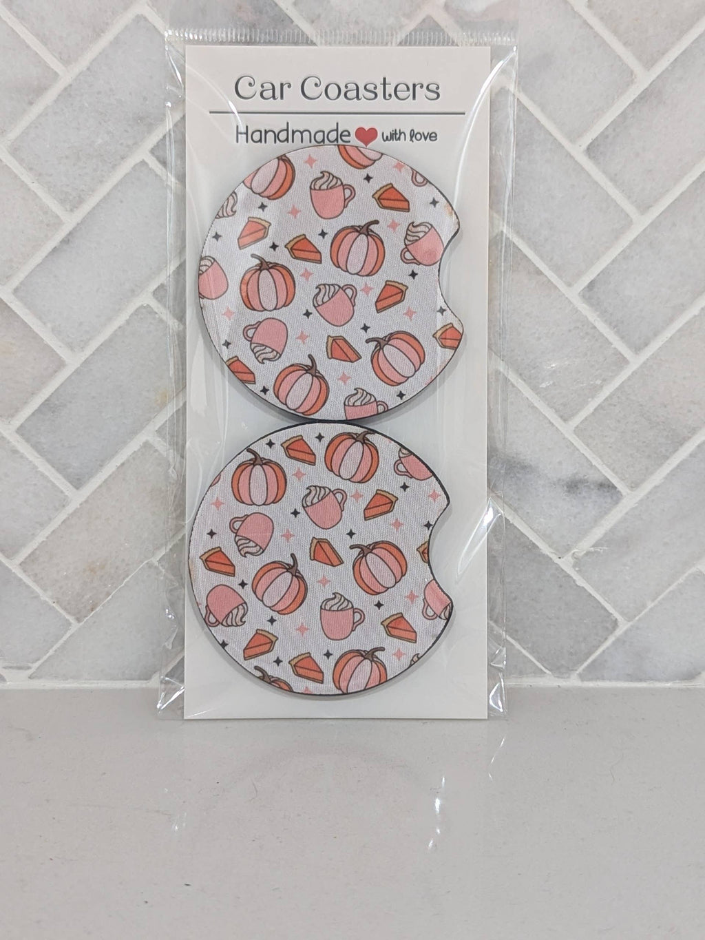 Pumpkin Spice Car Coasters