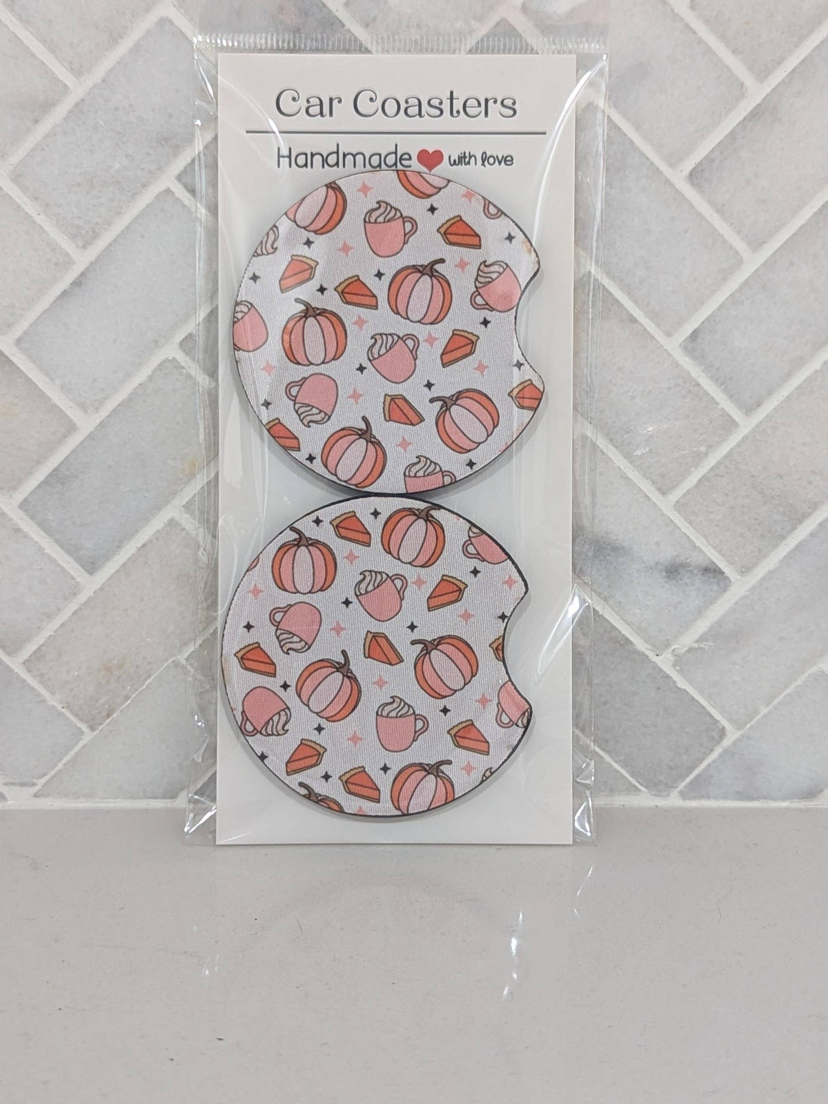 Pumpkin Spice Car Coasters