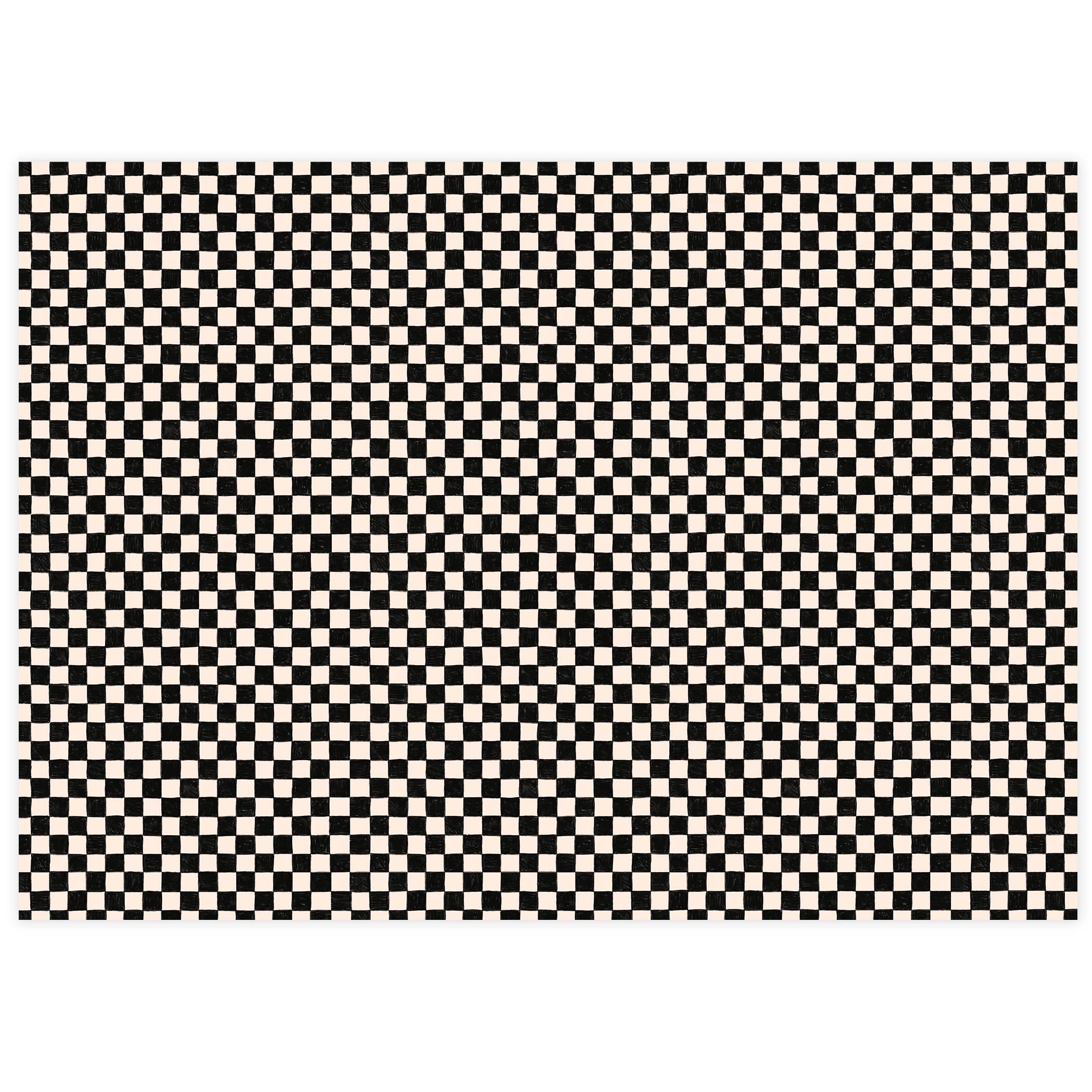 Black Checker Tissue Paper