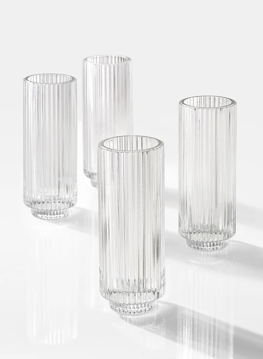 Clear Ribbed Skinny Votives