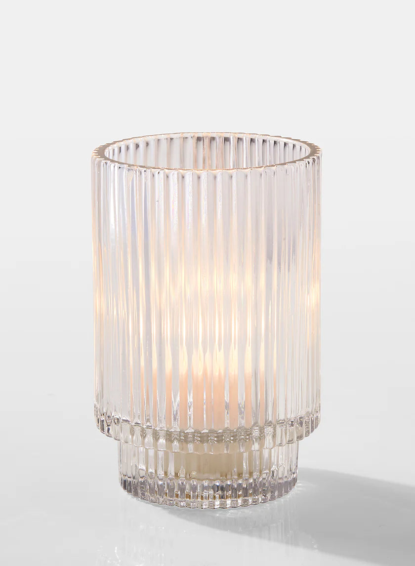 Clear Ribbed Wide Votives