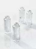 Pleated Glass Bud Vases