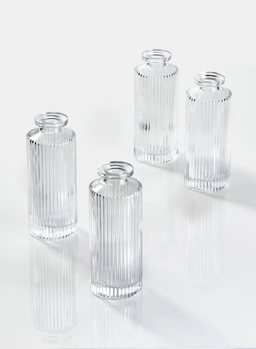 Pleated Glass Bud Vases