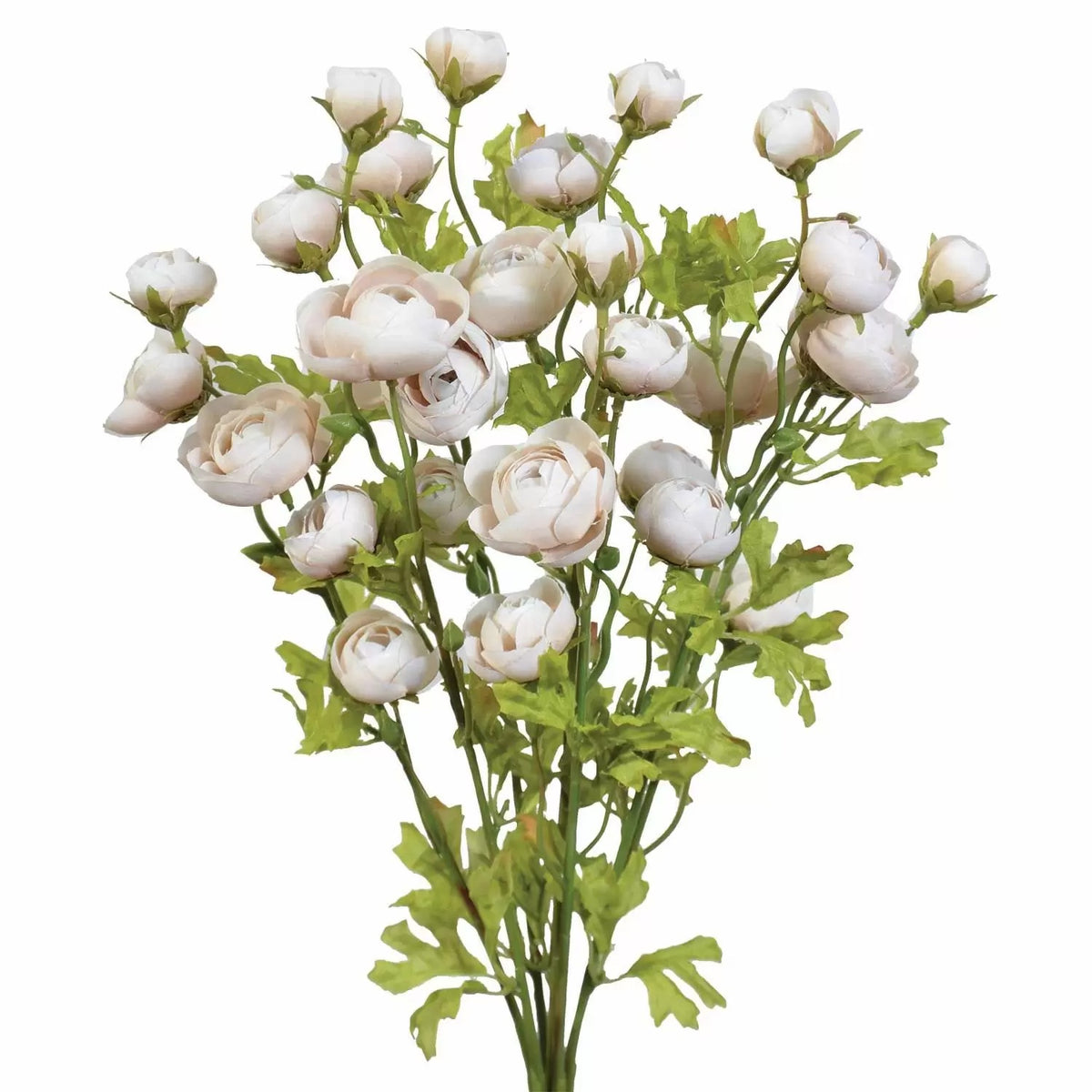 18" Mini Ranunculus Bush - Antique Beige