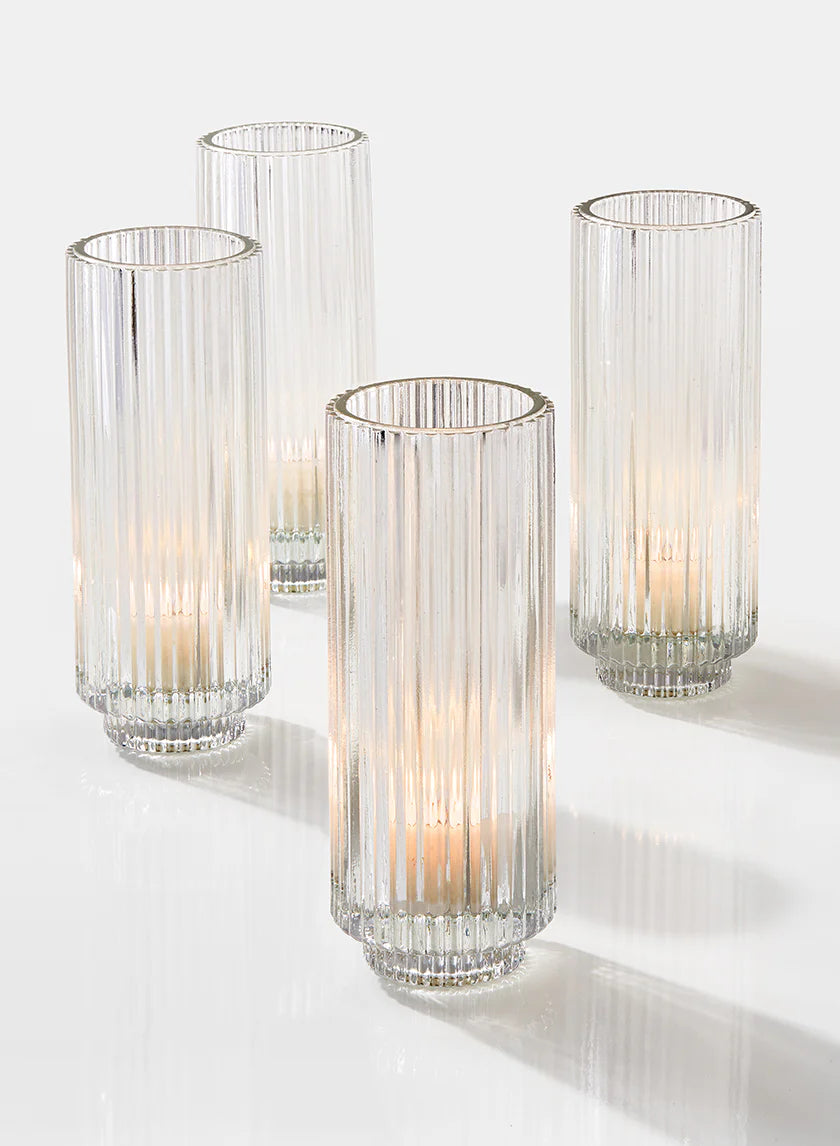 Clear Ribbed Skinny Votives